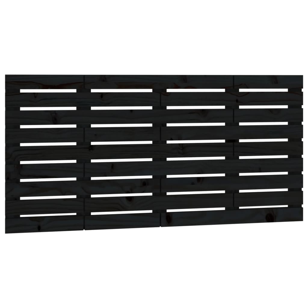 Hoofdbord Wandmontage 46X3X63 Cm Massief Grenenhout 146 x 63 cm Zwart