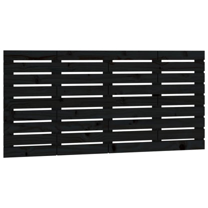 Hoofdbord Wandmontage 46X3X63 Cm Massief Grenenhout 146 x 63 cm Zwart