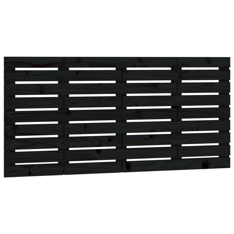 Hoofdbord Wandmontage 46X3X63 Cm Massief Grenenhout 146 x 63 cm Zwart