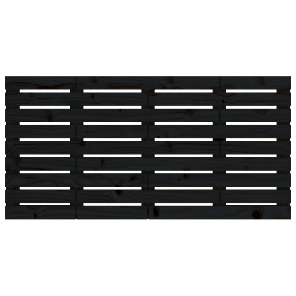 Hoofdbord Wandmontage 46X3X63 Cm Massief Grenenhout 146 x 63 cm Zwart