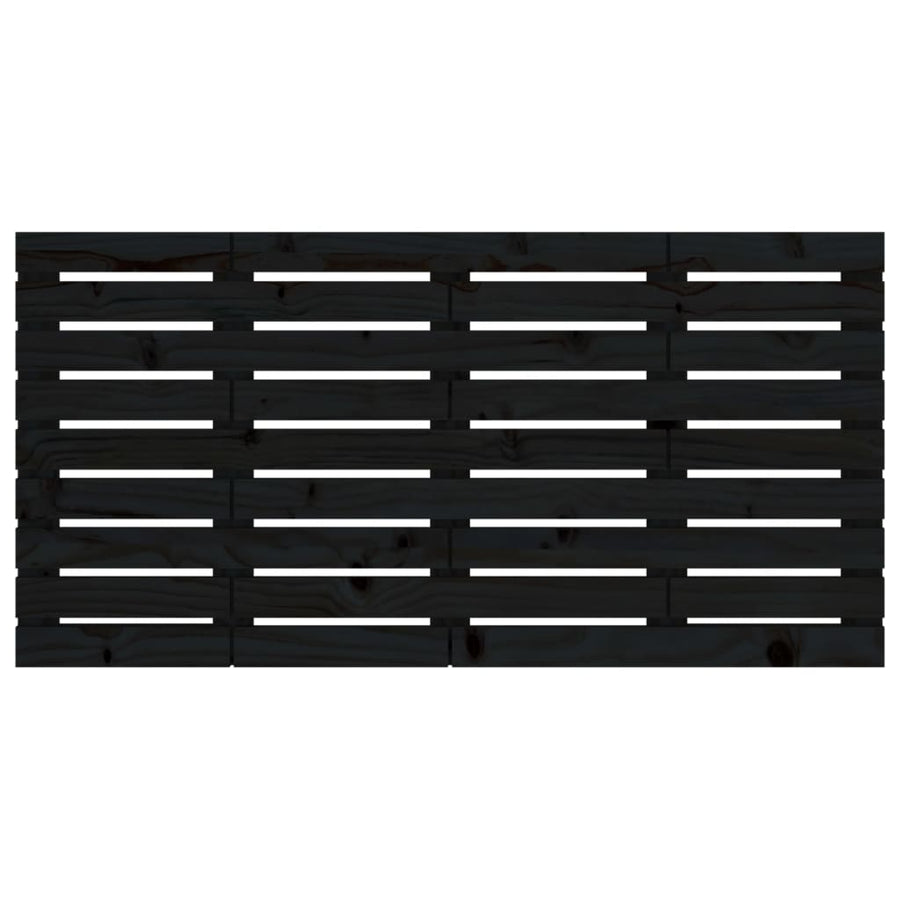 Hoofdbord Wandmontage 46X3X63 Cm Massief Grenenhout 146 x 63 cm Zwart