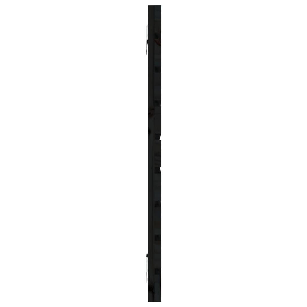 Hoofdbord Wandmontage 46X3X63 Cm Massief Grenenhout 146 x 63 cm Zwart
