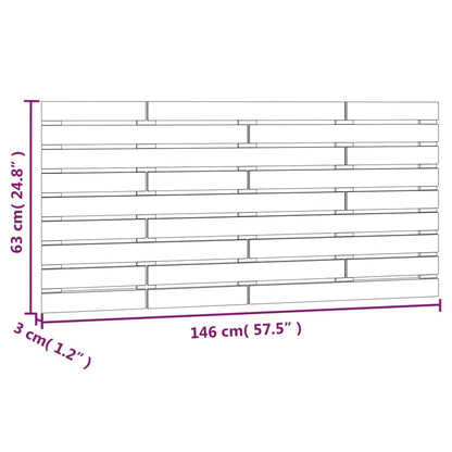 Hoofdbord Wandmontage 46X3X63 Cm Massief Grenenhout 146 x 63 cm Zwart
