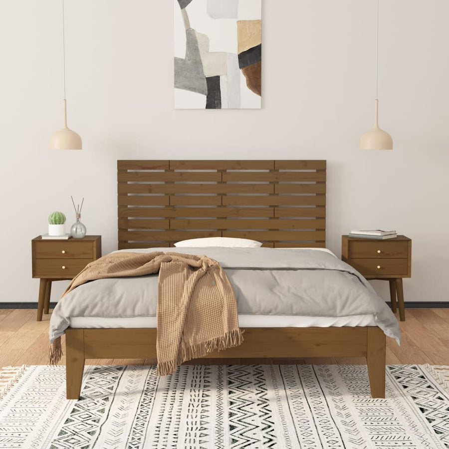 Hoofdbord Wandmontage 56X3X63 Cm Grenenhout 156 x 63 cm Honingbruin