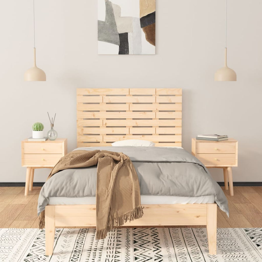 Hoofdbord Wandmontage 8X3X63 Cm Massief Grenenhout 81 x 63 cm Naturel