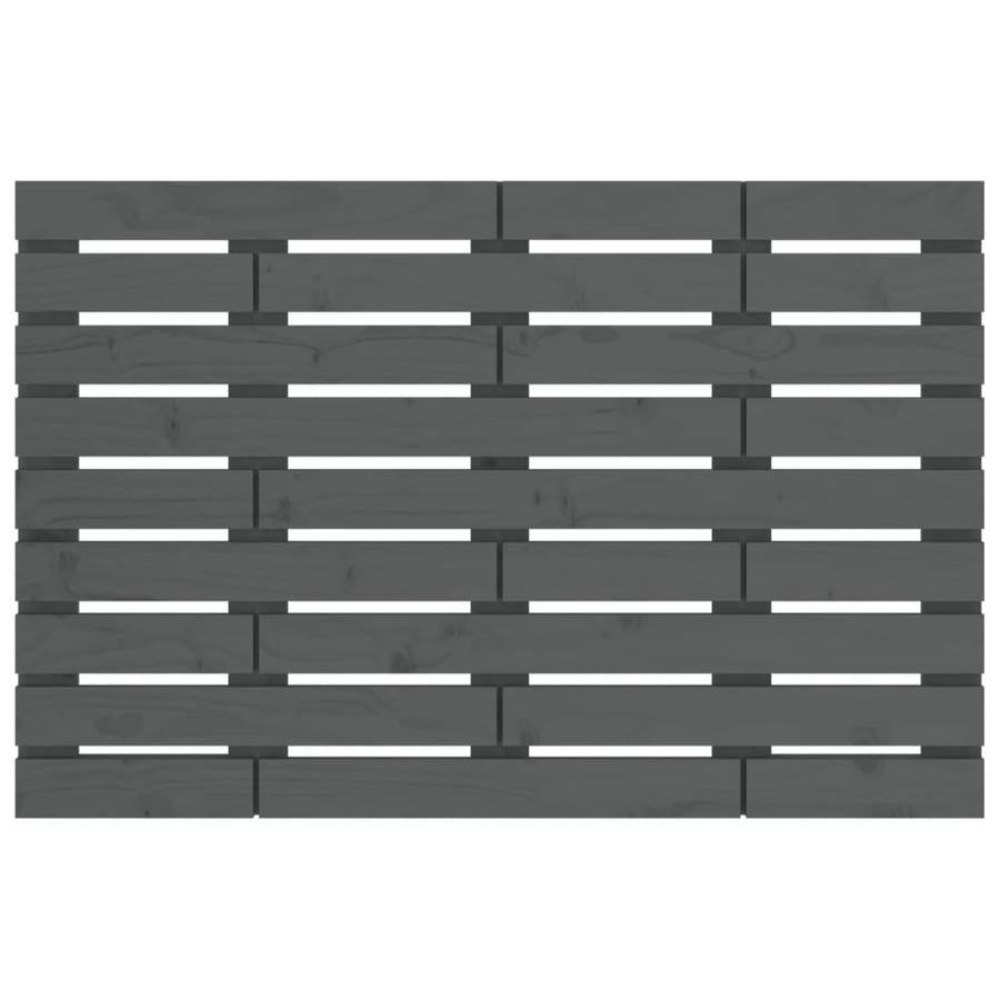 Hoofdbord Wandmontage 8X3X63 Cm Massief Grenenhout 81 x 63 cm Grijs