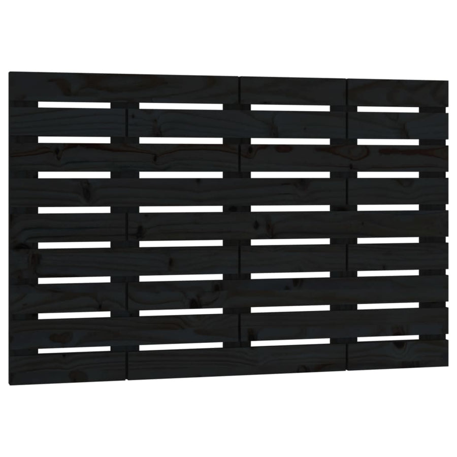 Hoofdbord Wandmontage 8X3X63 Cm Massief Grenenhout 81 x 63 cm Zwart