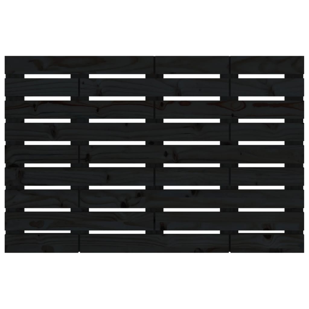 Hoofdbord Wandmontage 8X3X63 Cm Massief Grenenhout 81 x 63 cm Zwart