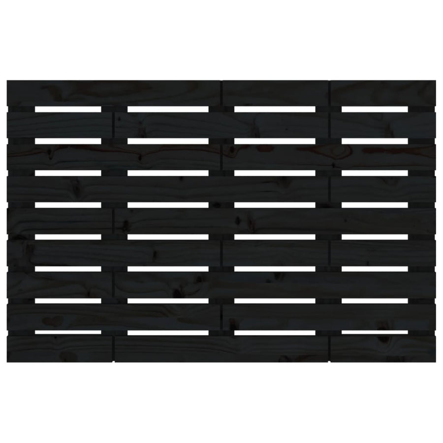 Hoofdbord Wandmontage 8X3X63 Cm Massief Grenenhout 81 x 63 cm Zwart