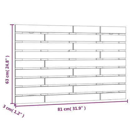 Hoofdbord Wandmontage 8X3X63 Cm Massief Grenenhout 81 x 63 cm Zwart