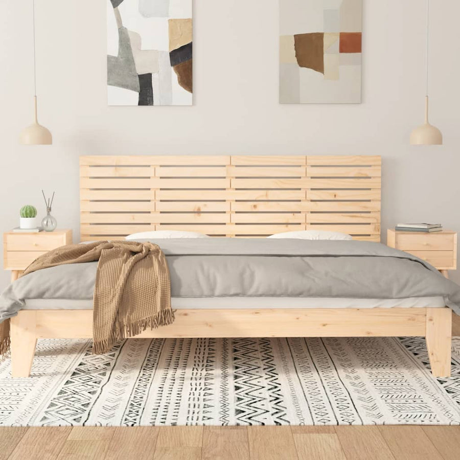Hoofdbord Wandmontage 66X3X63 Cm Massief Grenenhout 166 x 63 cm Naturel