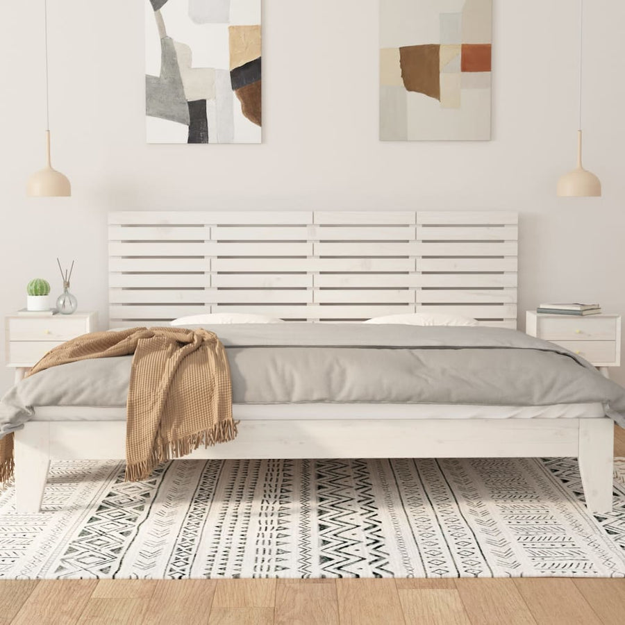Hoofdbord Wandmontage 66X3X63 Cm Massief Grenenhout 166 x 63 cm Wit