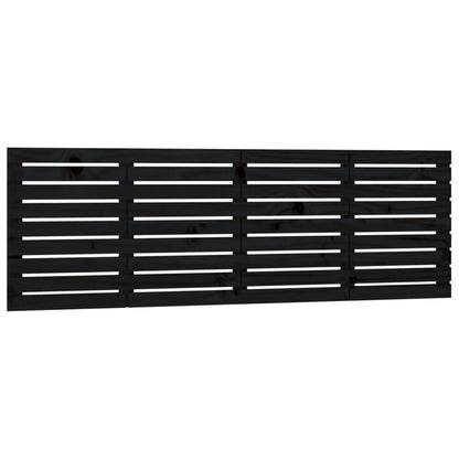 Hoofdbord Wandmontage 66X3X63 Cm Massief Grenenhout 166 x 63 cm Zwart