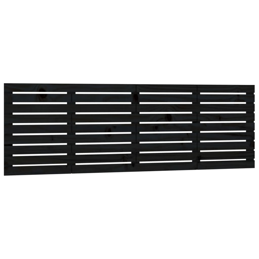 Hoofdbord Wandmontage 66X3X63 Cm Massief Grenenhout 166 x 63 cm Zwart