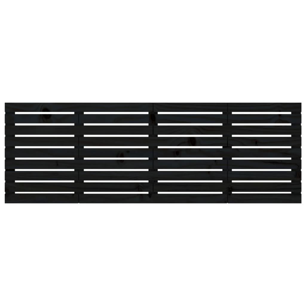 Hoofdbord Wandmontage 66X3X63 Cm Massief Grenenhout 166 x 63 cm Zwart