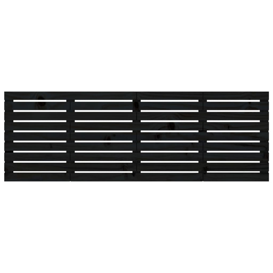 Hoofdbord Wandmontage 66X3X63 Cm Massief Grenenhout 166 x 63 cm Zwart