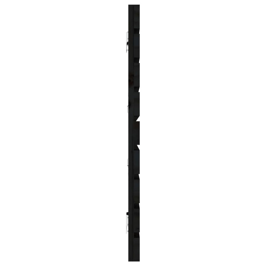 Hoofdbord Wandmontage 66X3X63 Cm Massief Grenenhout 166 x 63 cm Zwart