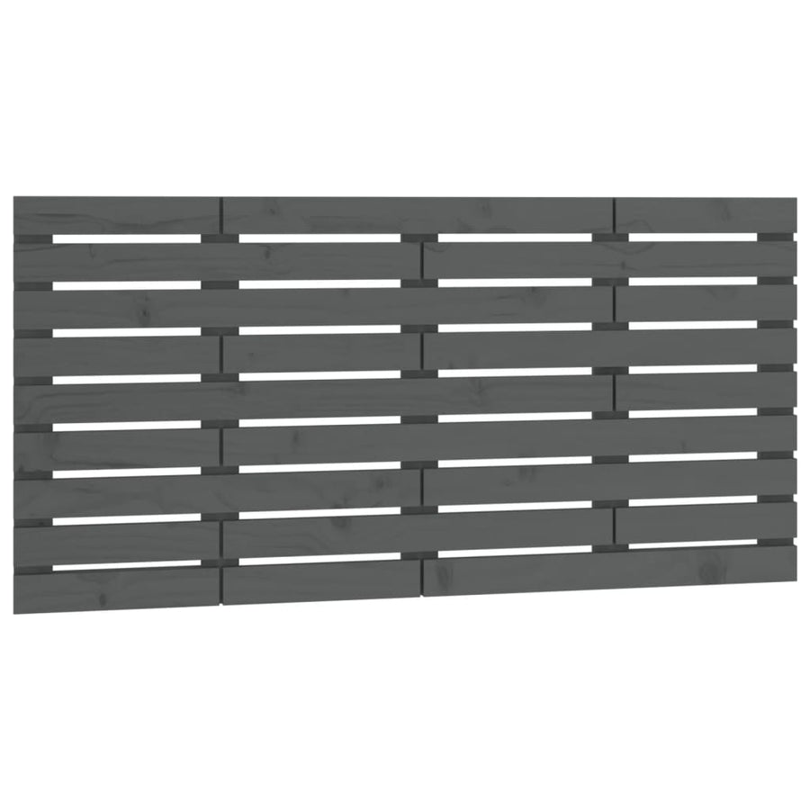 Hoofdbord Wandmontage 4X3X63 Cm Massief Grenenhout 141 x 63 cm Grijs