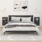 Wall-mounted nightstands 2 pcs solid pine grey
