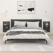 Nachtkastjes wandgemonteerd 2 st massief grenenhout grijs 40x17.5x63 cm