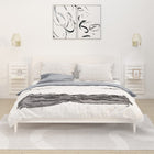 Bedside tables wall-mounted 2 pcs solid pine white