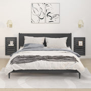Nachtkastjes wandgemonteerd 2 st massief grenenhout 40x17.5x63 cm grijs