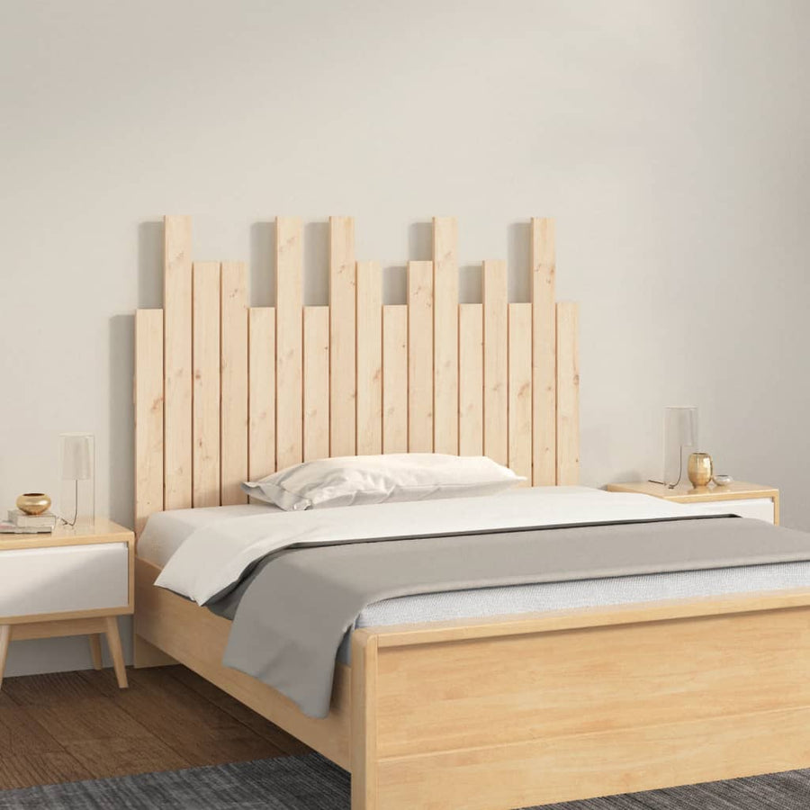 Hoofdbord Wandmontage 108X3X80 Cm Massief Grenenhout 108 x 80 cm Naturel
