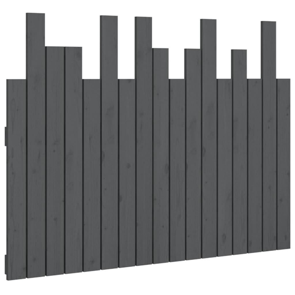 Hoofdbord Wandmontage 108X3X80 Cm Massief Grenenhout Grijs