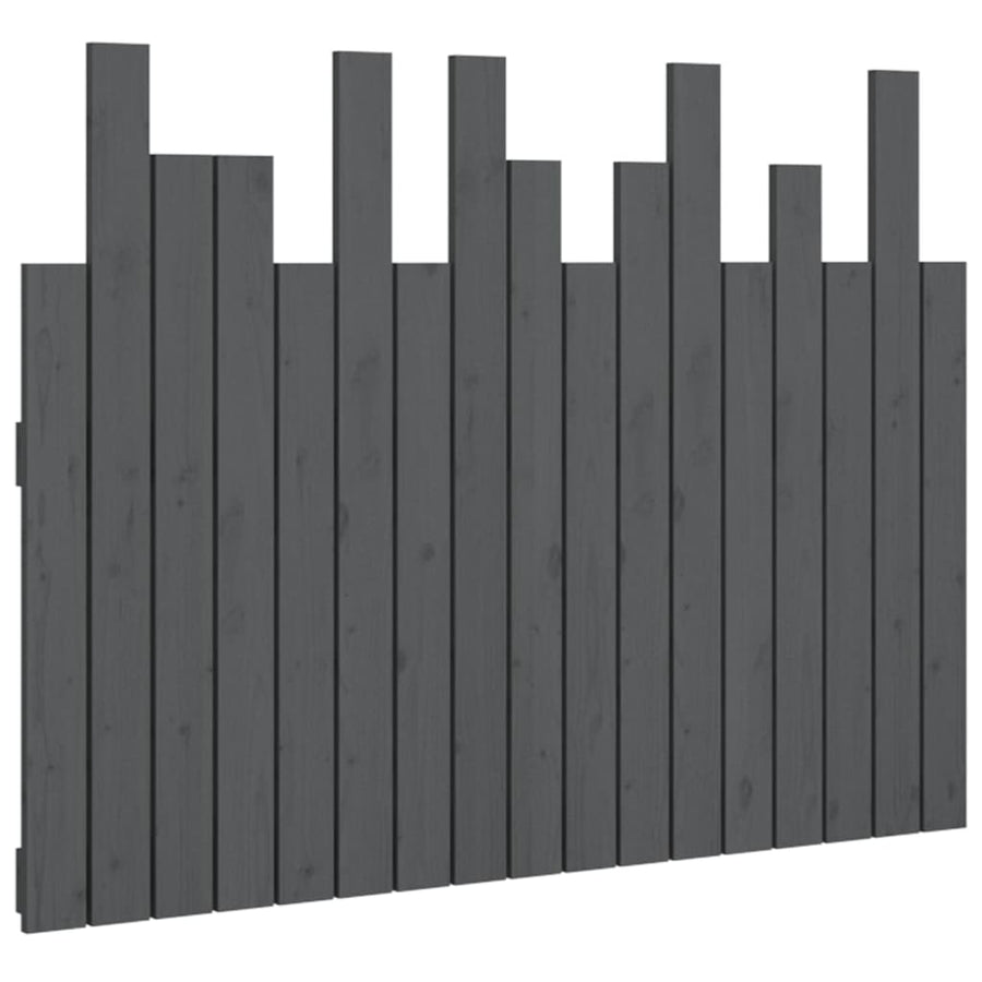 Hoofdbord Wandmontage 108X3X80 Cm Massief Grenenhout Grijs