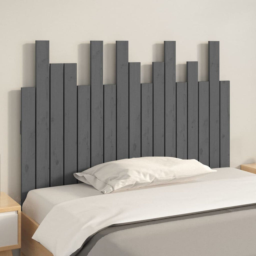 Hoofdbord Wandmontage 108X3X80 Cm Massief Grenenhout Grijs