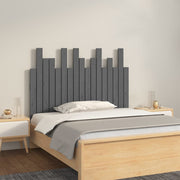 Hoofdbord wandmontage 108x80 cm massief grenenhout grijs
