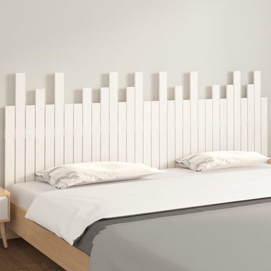 Hoofdbord Wandmontage 204X3X80 Cm Massief Grenenhout 204 x 80 cm Wit