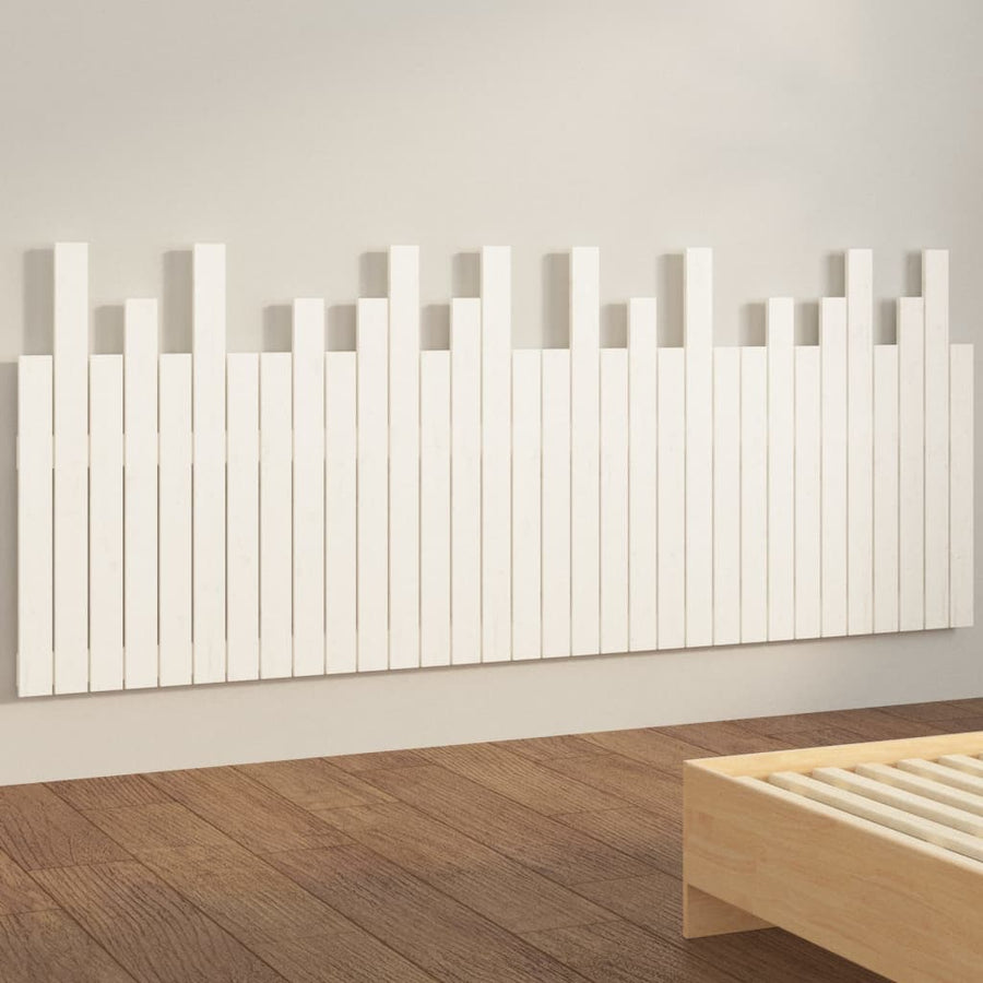 Hoofdbord Wandmontage 204X3X80 Cm Massief Grenenhout 204 x 80 cm Wit