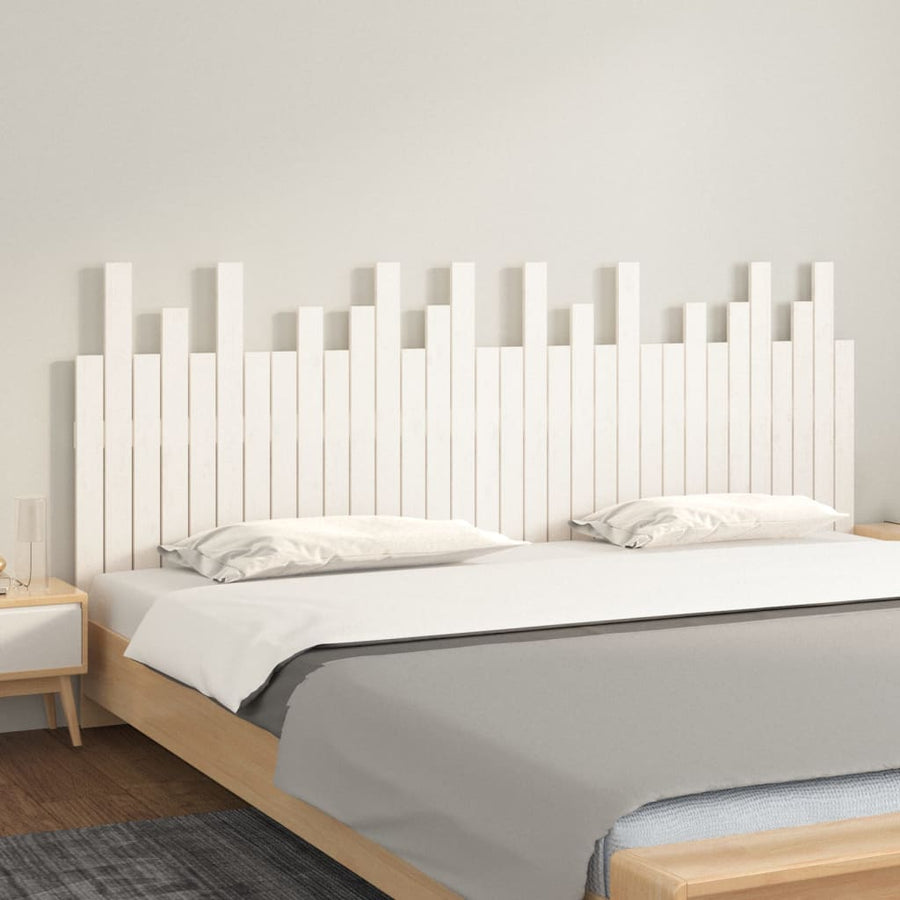 Hoofdbord Wandmontage 204X3X80 Cm Massief Grenenhout 204 x 80 cm Wit