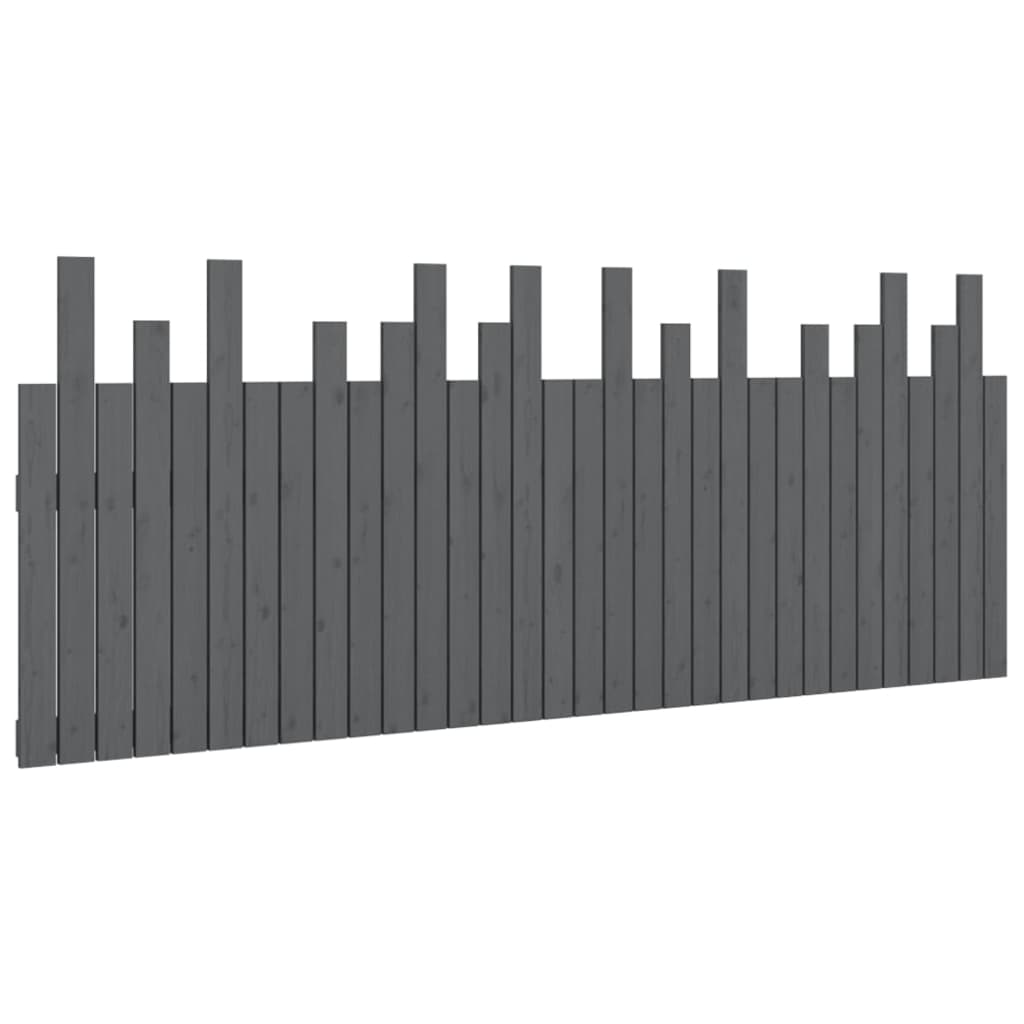 Hoofdbord Wandmontage 204X3X80 Cm Massief Grenenhout Grijs