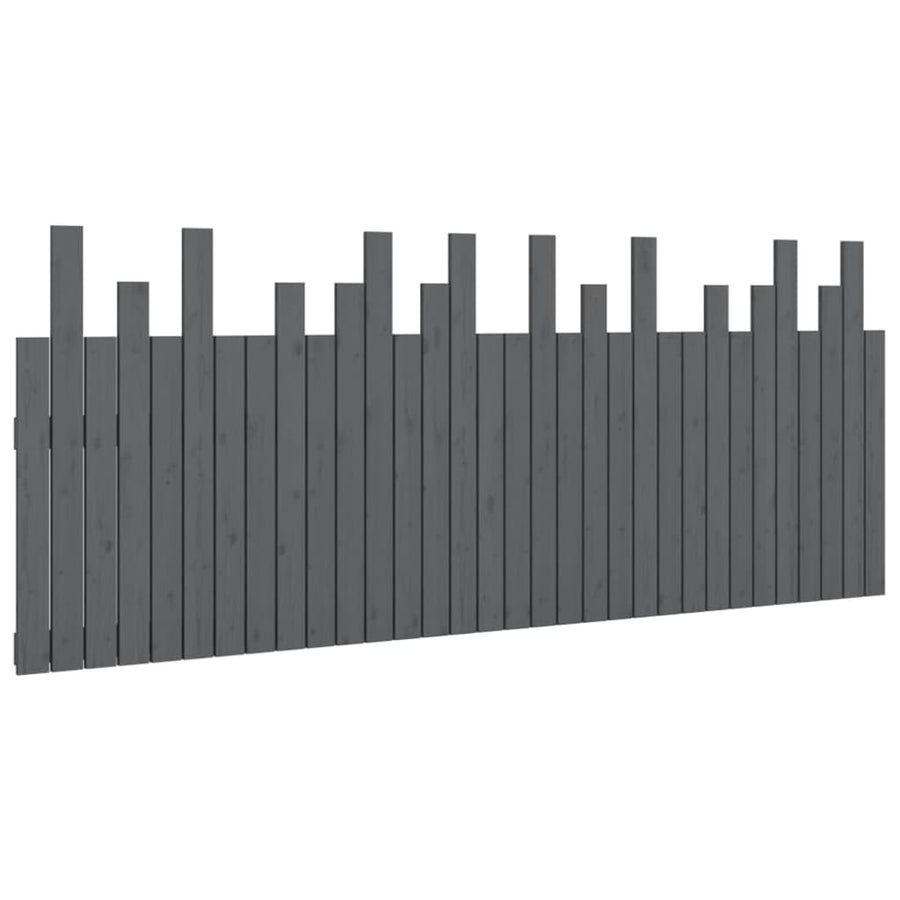 Hoofdbord Wandmontage 204X3X80 Cm Massief Grenenhout Grijs