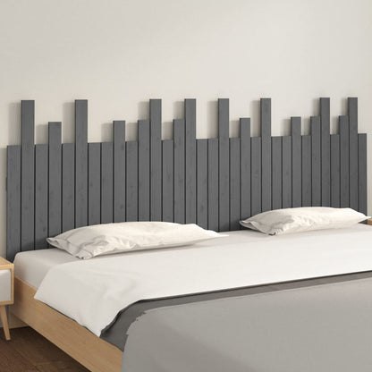 Hoofdbord Wandmontage 204X3X80 Cm Massief Grenenhout Grijs