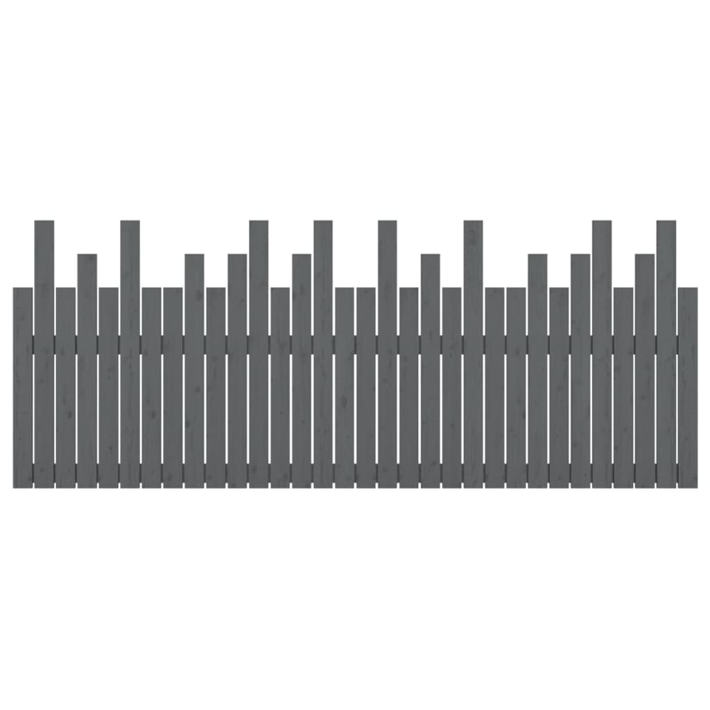 Hoofdbord Wandmontage 204X3X80 Cm Massief Grenenhout Grijs