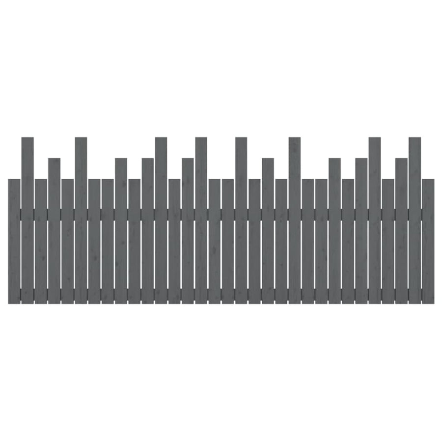 Hoofdbord Wandmontage 204X3X80 Cm Massief Grenenhout Grijs