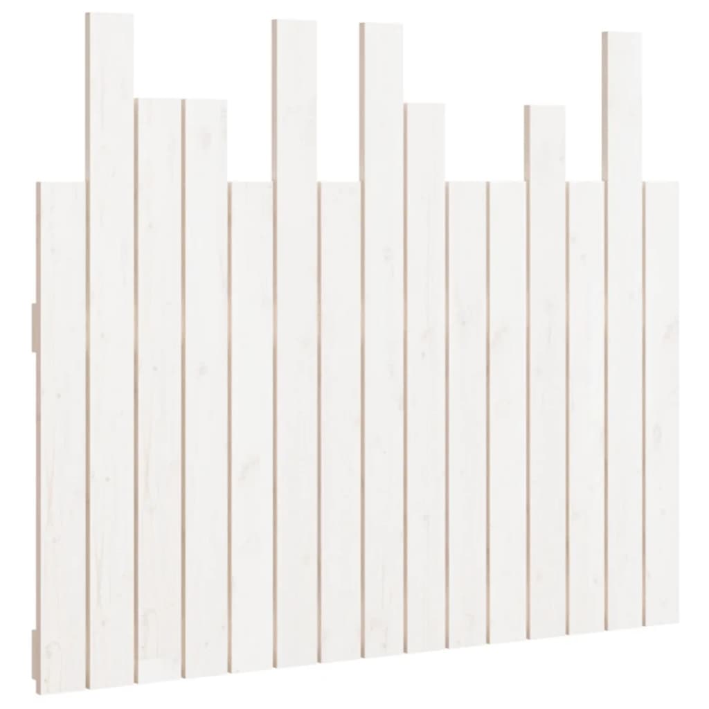 Hoofdbord Wandmontage 95,5X3X80 Cm Massief Grenenhout Wit