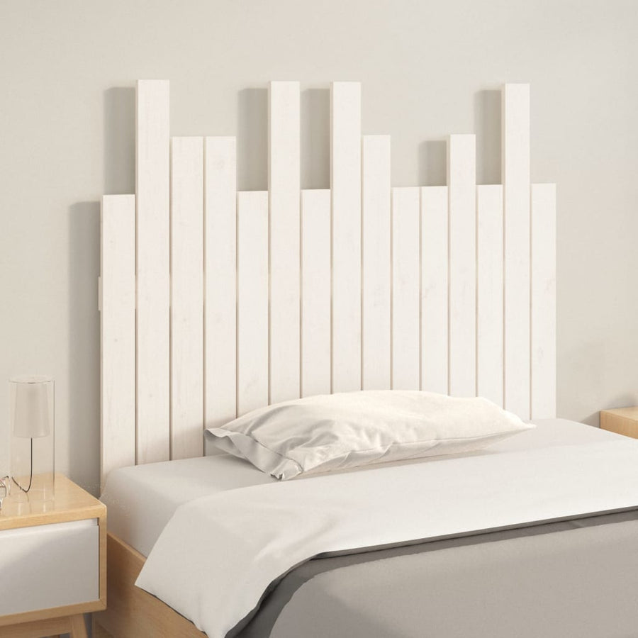 Hoofdbord Wandmontage 95,5X3X80 Cm Massief Grenenhout Wit