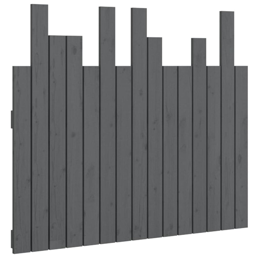 Hoofdbord Wandmontage 95,5X3X80 Cm Massief Grenenhout Grijs