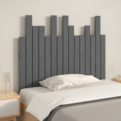 Hoofdbord Wandmontage 95,5X3X80 Cm Massief Grenenhout Grijs