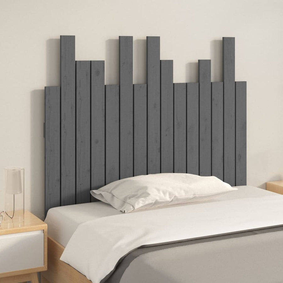 Hoofdbord Wandmontage 95,5X3X80 Cm Massief Grenenhout Grijs