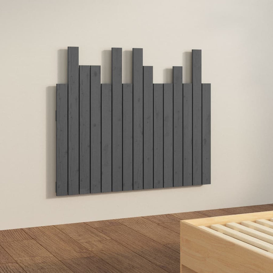Hoofdbord Wandmontage 95,5X3X80 Cm Massief Grenenhout Grijs