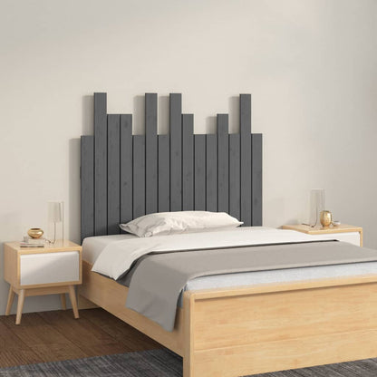 Hoofdbord Wandmontage 95,5X3X80 Cm Massief Grenenhout Grijs