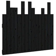 Hoofdbord Wandmontage 95,5X3X80 Cm Massief Grenenhout Zwart