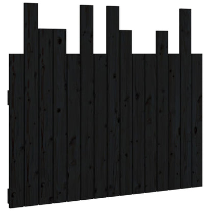 Hoofdbord Wandmontage 95,5X3X80 Cm Massief Grenenhout Zwart
