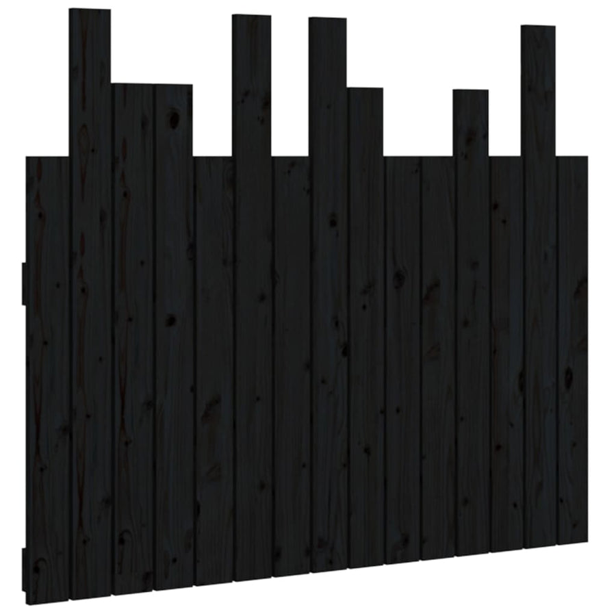Hoofdbord Wandmontage 95,5X3X80 Cm Massief Grenenhout Zwart