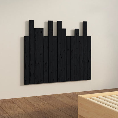 Hoofdbord Wandmontage 95,5X3X80 Cm Massief Grenenhout Zwart